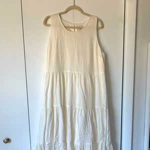Target A New Day White Tiered Linen Maxi Dress